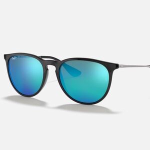 Ray-ban Erika Tortoise Shell Blue Reflective Lens Sunglasses